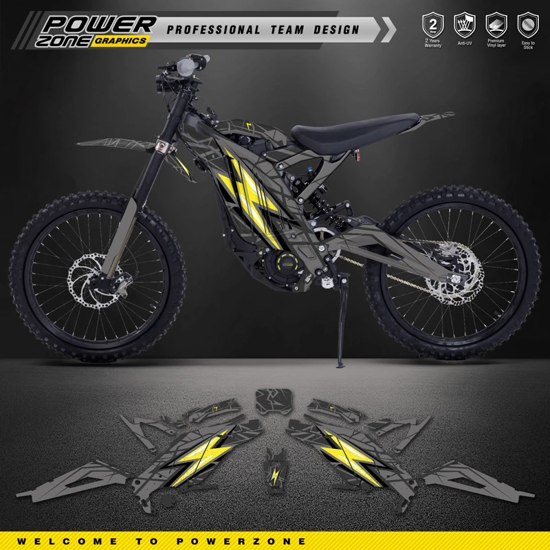 PowerZone Motorcycle Graphics Backgrounds Stickers Kits For Surron Sur-ron Light Bee X S 3C 2021- 2024