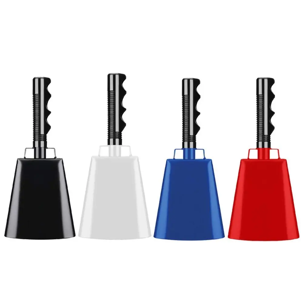 Loud Hand Percussion Iron Small Bell 9in White Hand Call Bell Handheld Ferritic Cow Bell School