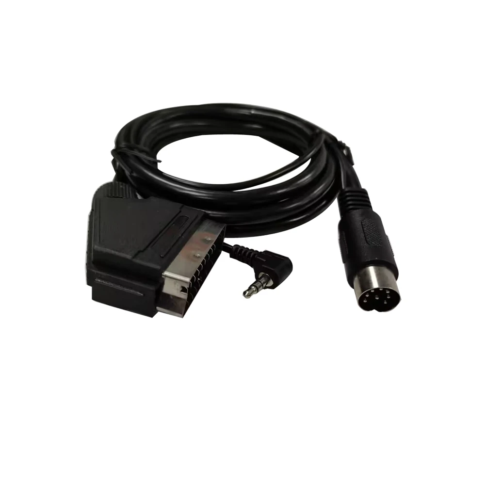 Niklowane dla SEGA Genesis 1 dla NEO GEO 3.5mm wtyk podwójny kanał scart rgb kabel av 1.8 metrów