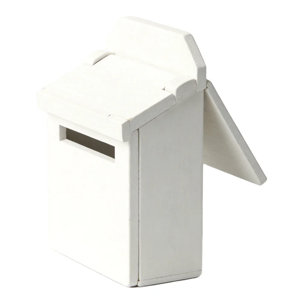 Data Realistic Wooden Construction Blank Mail Box House Miniature Blank Mail Box House Number Of Pieces DIY Enthusiasts