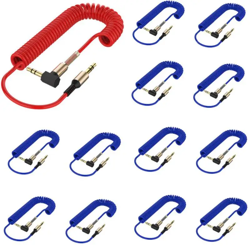 3.5MM To 3.5MM Audio Cable Flexible Car Spring AUX Cable Adapter For Phone Tablet Connect To Speaker Headphone