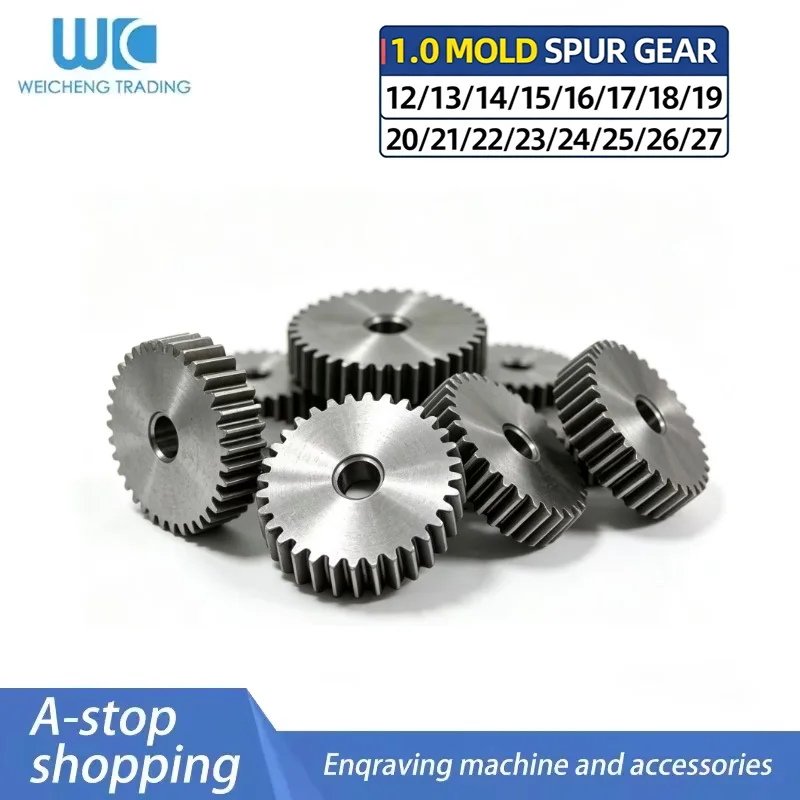 1PC 1 Mod Spur Gear 12-27 Teeth 10mm Thickness 6mm Bore 3.14mm Pitch 45 Carbon Steel Quenching Hobbing Transmission Parts