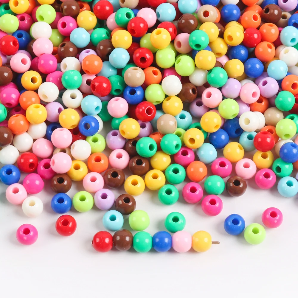 

200pcs Acrylic 6mm Luminous Beads Round Glow In The Dark Beading DIY Necklace Phone Chain Jewelry Making Accessories