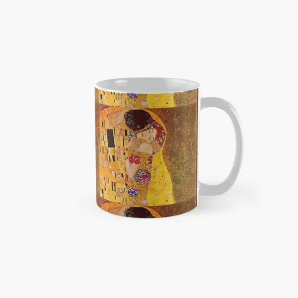 Klimt The Kiss Classic  Mug Gifts Simple Picture Printed Image Cup Design Handle Round Photo Coffee Tea Drinkware