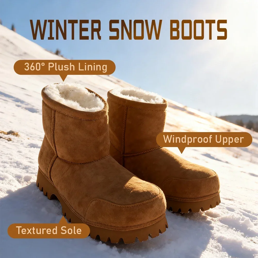 

Woman Boots Fashion Women Ankle Boots Winter Warm Female Snow Boots Platforms Casual Short Shoes