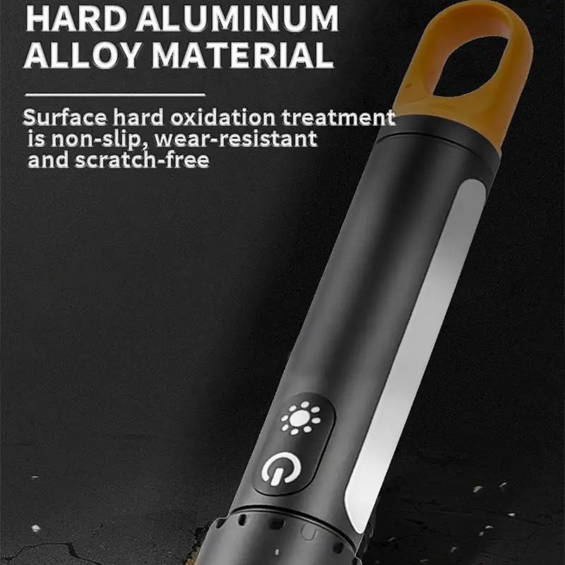Powerful Flashlight Zoomable Flashlight Multi-functional Long-range Portable Strong Flashlight With Magnetic Hook And Side Light