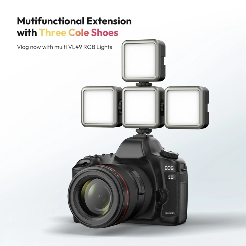 Ulanzi VL49 RGB Video Light Fill Light لكاميرا الهاتف الذكي والتصوير الفوتوغرافي وتسجيل الفيديو من BR