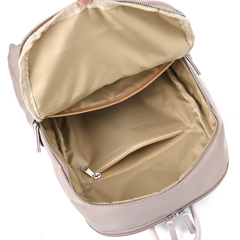 Pure color simple fashion texture Oxford cloth backpack, the trend of multi-functional backpack travel backpack