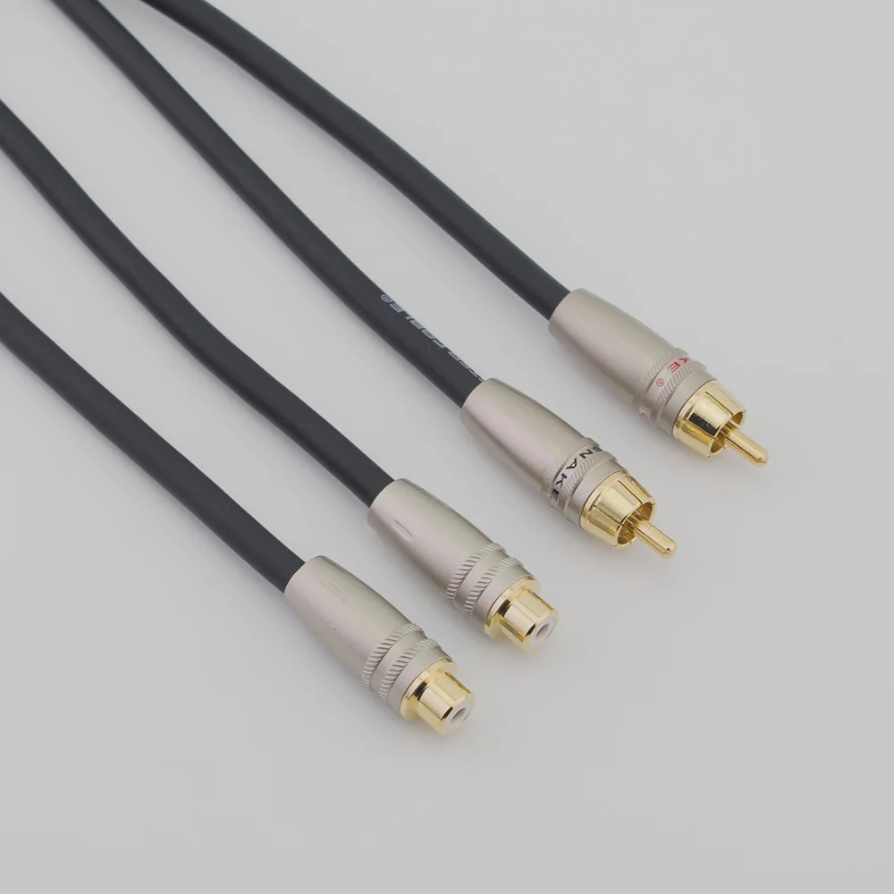 高品質のRca延長ケーブル-2rcaオーディオエクステンダーアダプターケーブルカプラーオスからメスへのオーディオケーブルコード