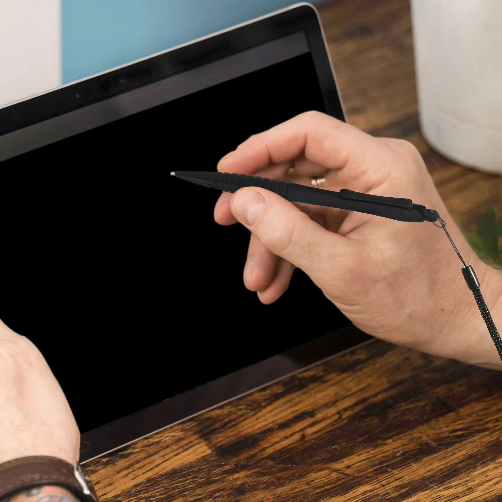 

2Pcs Resistive Touchscreen Stylus Pen with Silicone Holder Precise Pen for Navigation Drawing Industrial Control Writing