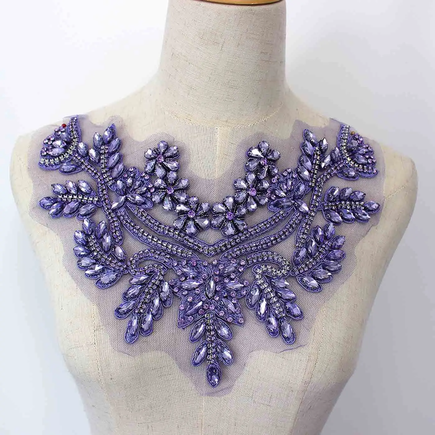 Luxury Rhinestone Sparkling Dress Accessories Bridal Wedding Dress Fabric Patches