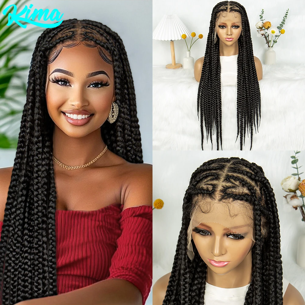 

Синтетические богемные косички, парики, прозрачные HD, полные кружевные плетеные парики, без узлов, богиня, плетеные парики из волос в стиле бохо для женщин