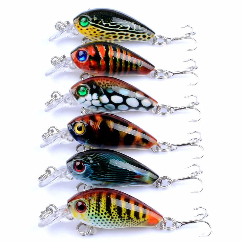 

054 Mini Rock CRANK BAIT4.5CM/4G Plastic Bass MandarinFish Hard Bait Fishing Tackle Accessories De Pesca Triple Hook kaiwo Tools