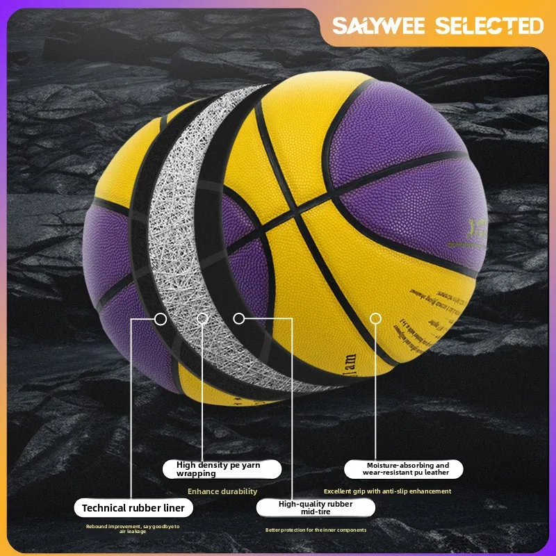 Cadeau pour fille basket-ball bleu adulte enfants balle Durable étoile PU cadeau formation compétition spécial basket-ball taille 7 anniversaire