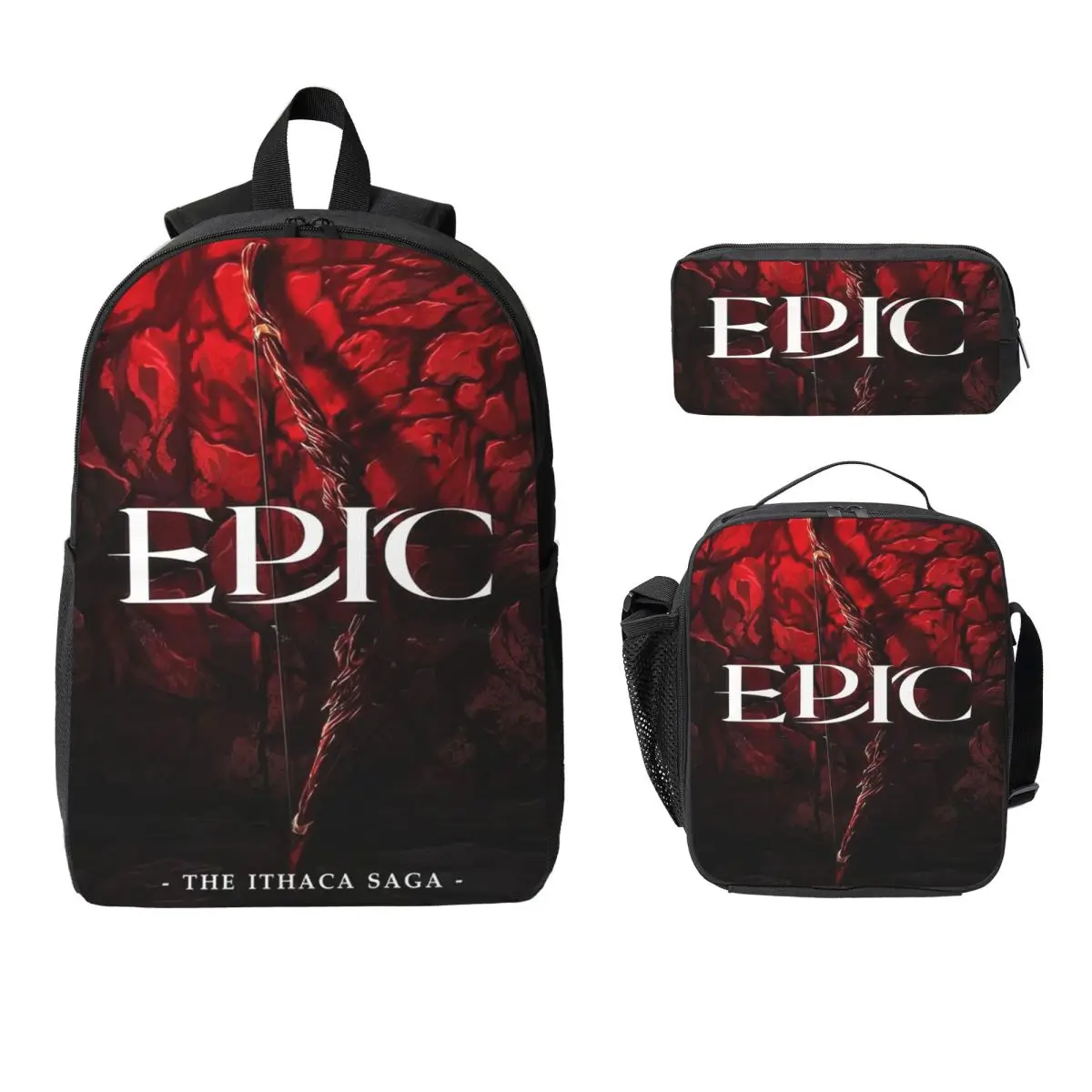 

Epic The Musical The Ithaca Saga Backpack Student Boy Girls BookBag School Bag Shoulder Bags 3ps Insulated Lunch Bag Pencil Case
