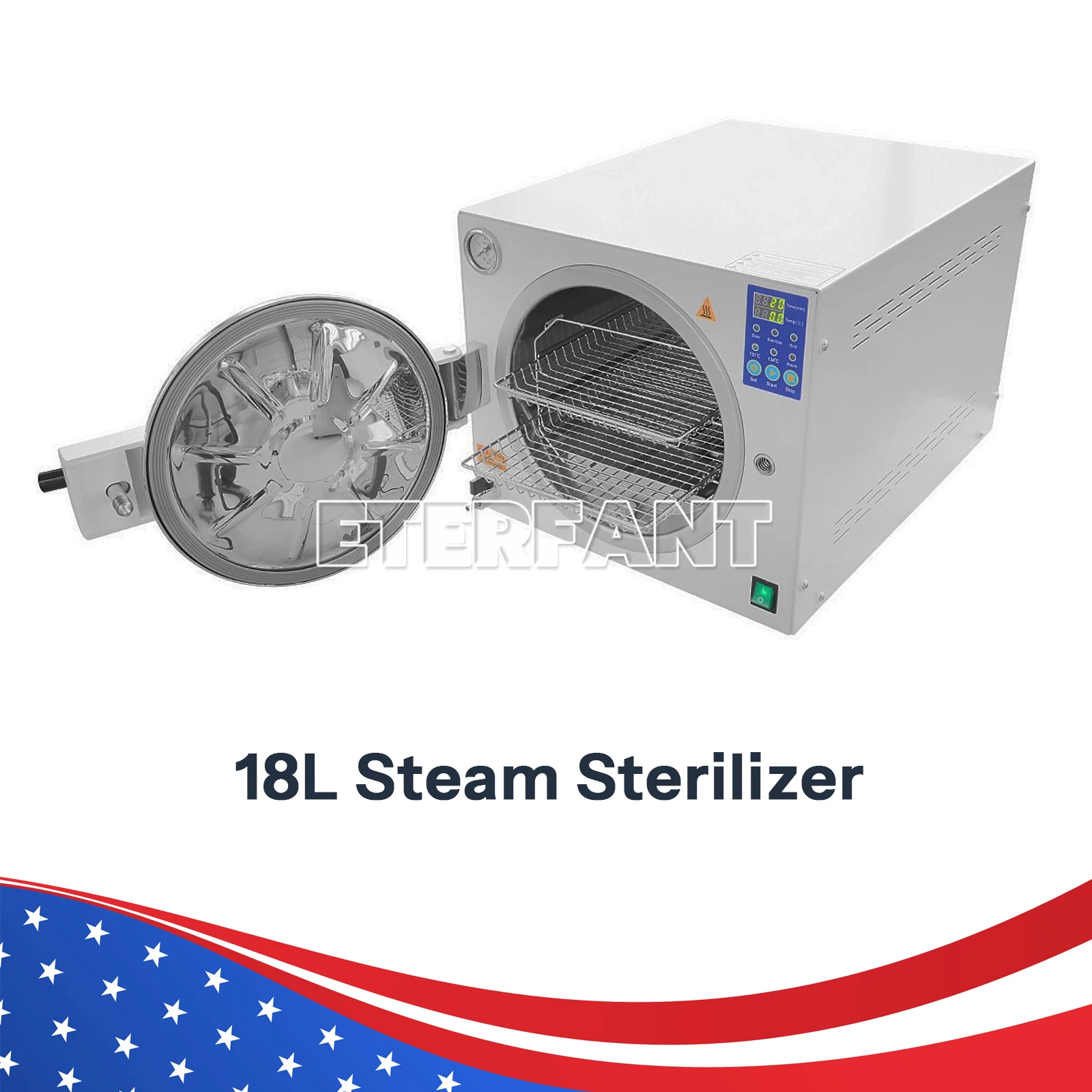 ETERFANT 18L الفئة N الأسنان الأوتوكلاف معقم بالبخار التعقيم/23L الفئة B الأوتوكلاف تجفيف معقم البخار LCD + الطابعة