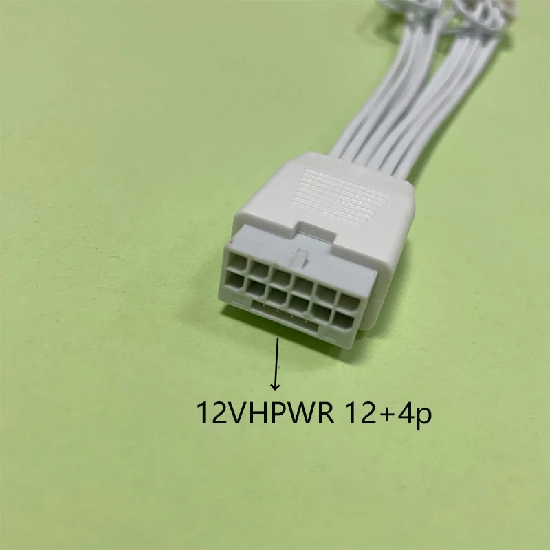 HXATech- White16AWG PCIE5.0 12VHPWR to 2x8pin(6+2) GPU Graphic Card Power Cable 12pin to Dual PCIe 8pin Card Converter Cable