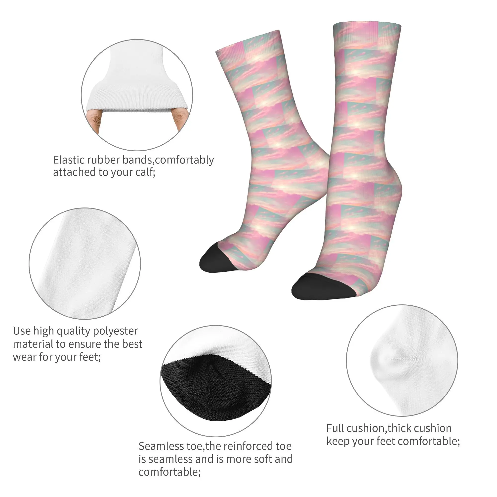 جوارب Dreamy Cloud Socks Harajuku الممتصة للعرق، جوارب طويلة لجميع المواسم لهدايا للجنسين