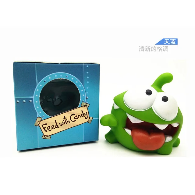 Cut The Rope Game Rubber Frog Dolls Kawaii Cut The Rope OM NOM Candy Gulping Monster Action Figure Toy Kids Baby Bath Toy