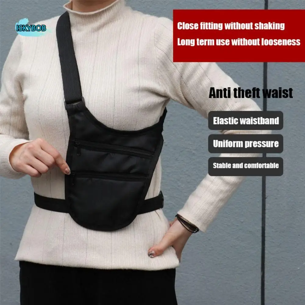 

Security Invisible Travel Waist Packs Adjustable strap Multiple pockets Anti theft waist bag terylene Breathable fabric