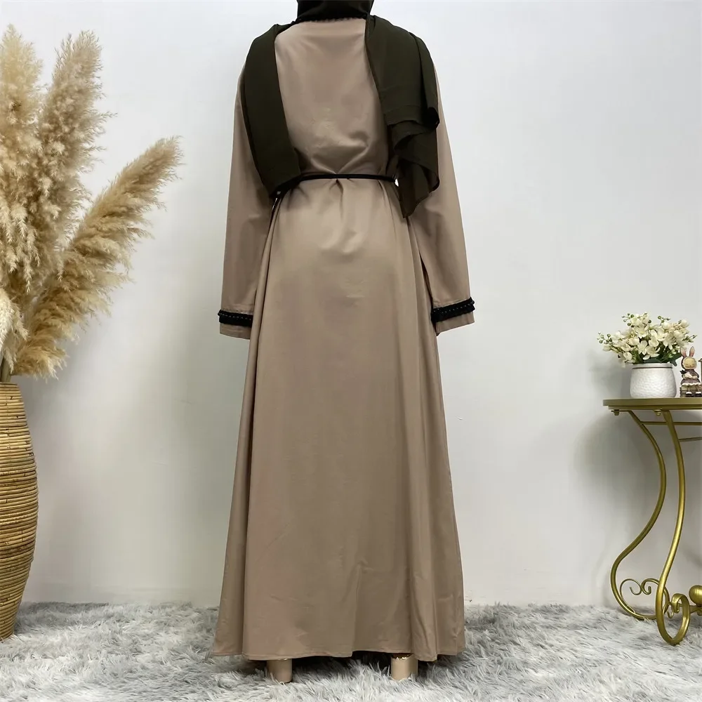 Abaya perlée pour femmes musulmanes, vêtements islamiques, Dubaï, Kaftan, Turquie, Robe arabe, Maxi Kimono, Cardigan, Eid Ramadan, Abayas ouvertes