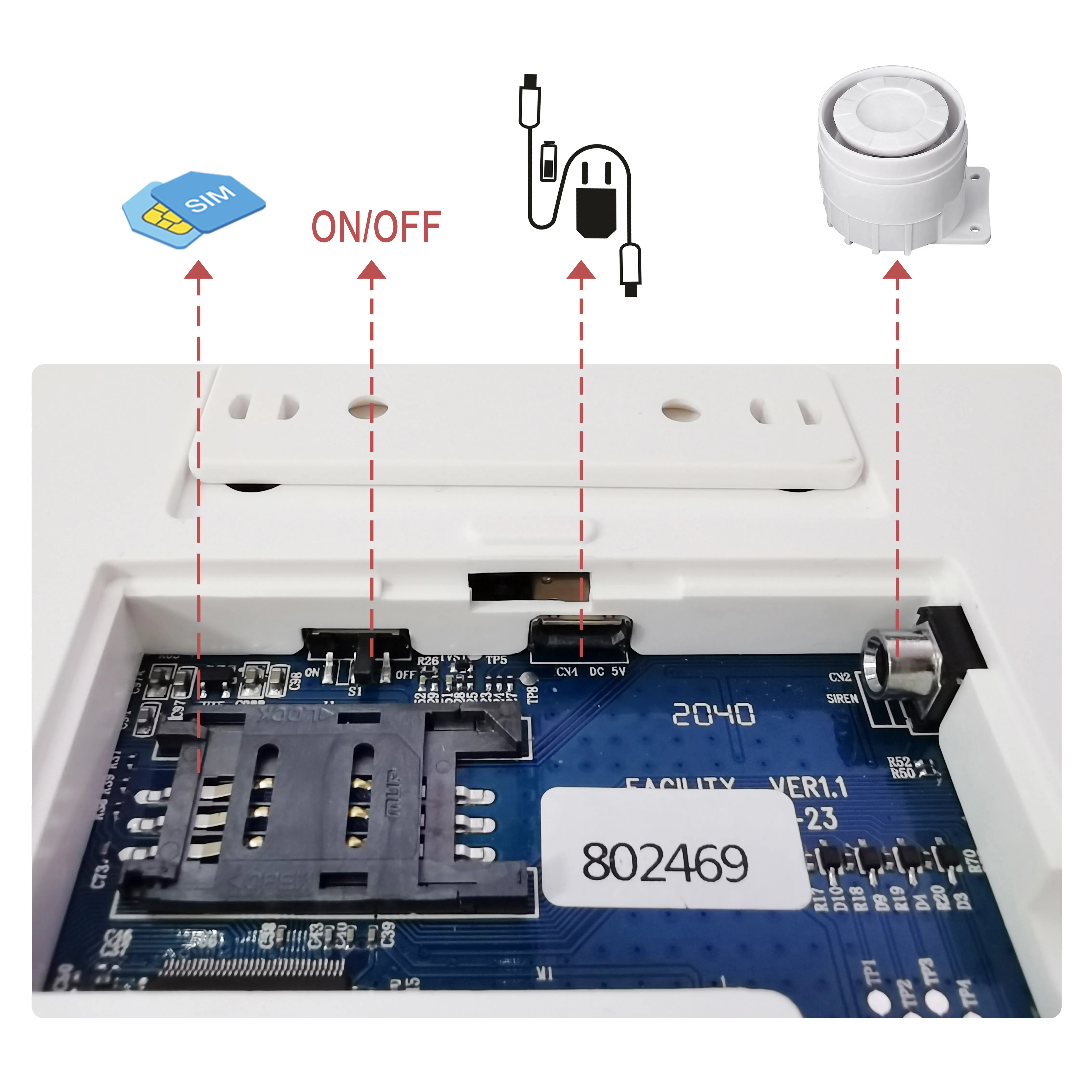 PGST PG-107 4G Wireless Home Alarm System WiFi Security System with 4.3 Inch Full Touch Screen,Compatible with Alexa and Google