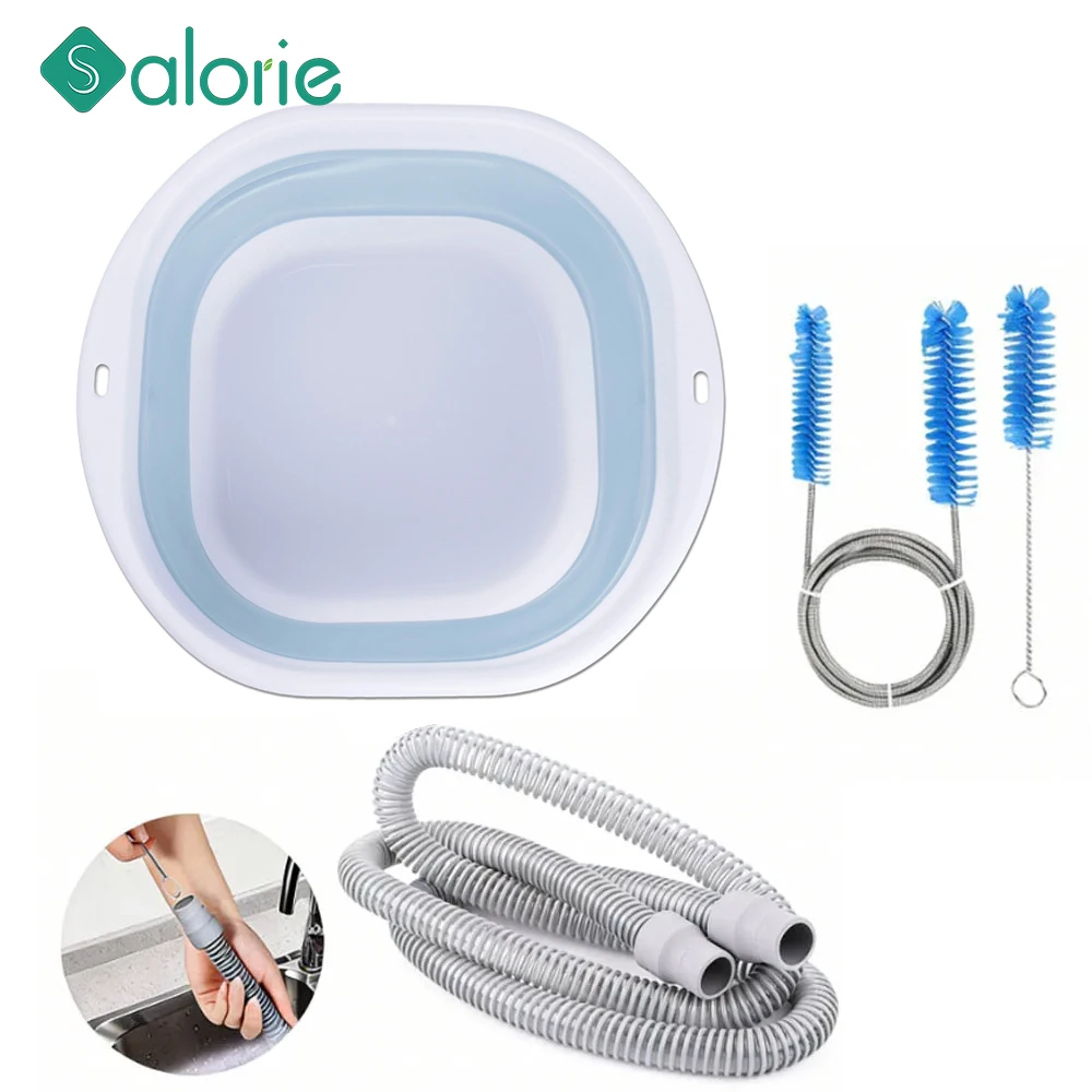 CPAP Hose Cleaning Kit with Foldable Basin & Brushes Tube – Reusable Tubing Cleaner Set for Travel Use Home Use Accessories