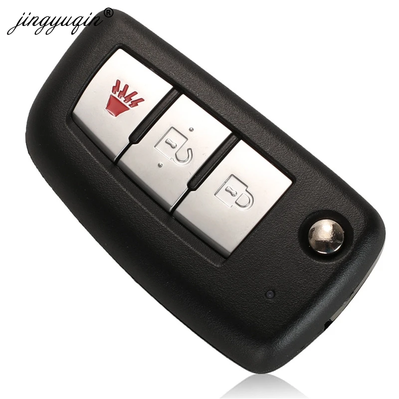 jingyuqin 2/3 Buttons 433MHz 4A PCF7952E Flip Remote Key For Nissan Qashqai J11 Pulsar C13 Juke F15 X-Trail T32 Micra CWTWB1G767