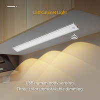 LED Human Body Sensor Light Cabinet Light Bar Smart Magnetic Absorption Self-adhesive Night Lamp USB Rechargeable Wardrobe Light