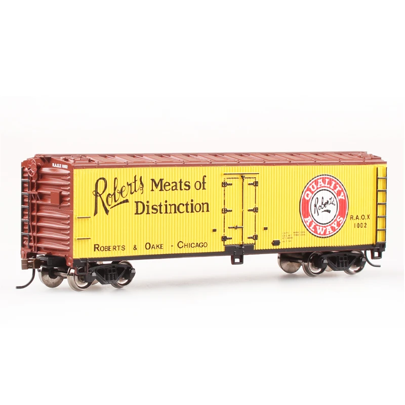 

BACHMANN HO 1/87 American Series Simulated Metal Wheels 40 Feet Yellow Wooden Refrigerated Truck Train Model