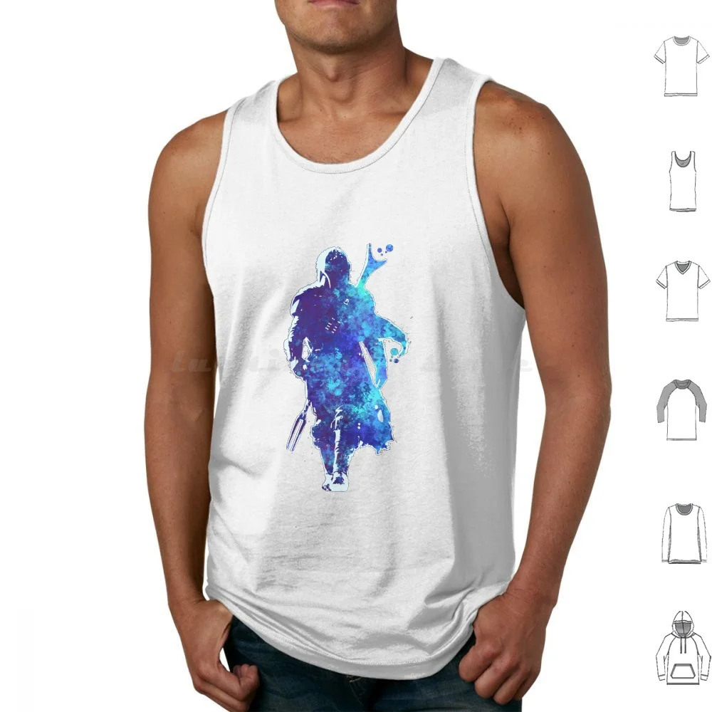 Mando silueta pintura azul salpicaduras regalo día camisetas sin mangas chaleco sin mangas Mando silueta pintura azul día de salpicaduras este es el camino
