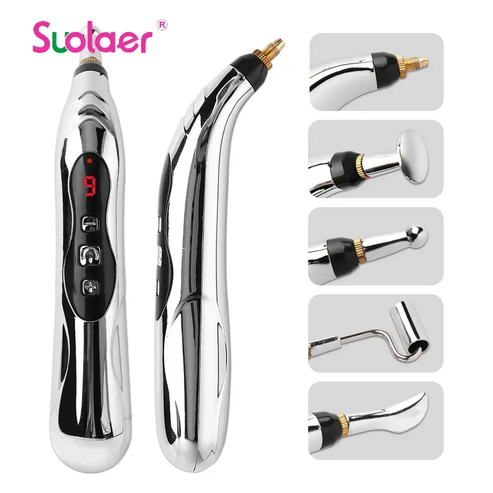 

Rechargeable Acupuncture Pen 5 Heads Electric Muscle Pain Relief Relaxing Massage Pen Laser Energy Therapy Health Skin Care Tool