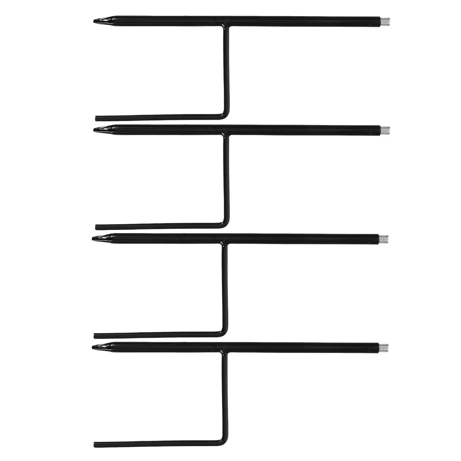 4Pcs Metal Shepherd Hook Garden Stakes Iron Ground Insert for Outdoor Bird Feeder Hanger Pole Lantern Stake Hooks Flower Basket