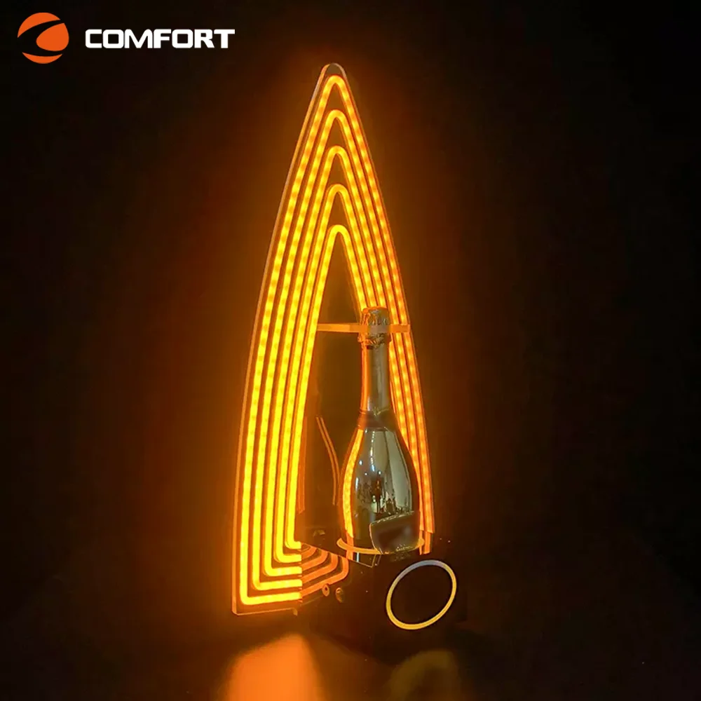 Customized Acrylic Champagne Holder Led Bottle Presenter