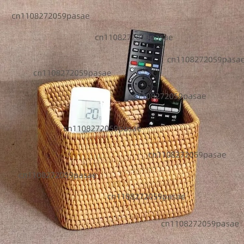 rattan storage box, square storage basket, mobile phone round pen holder
