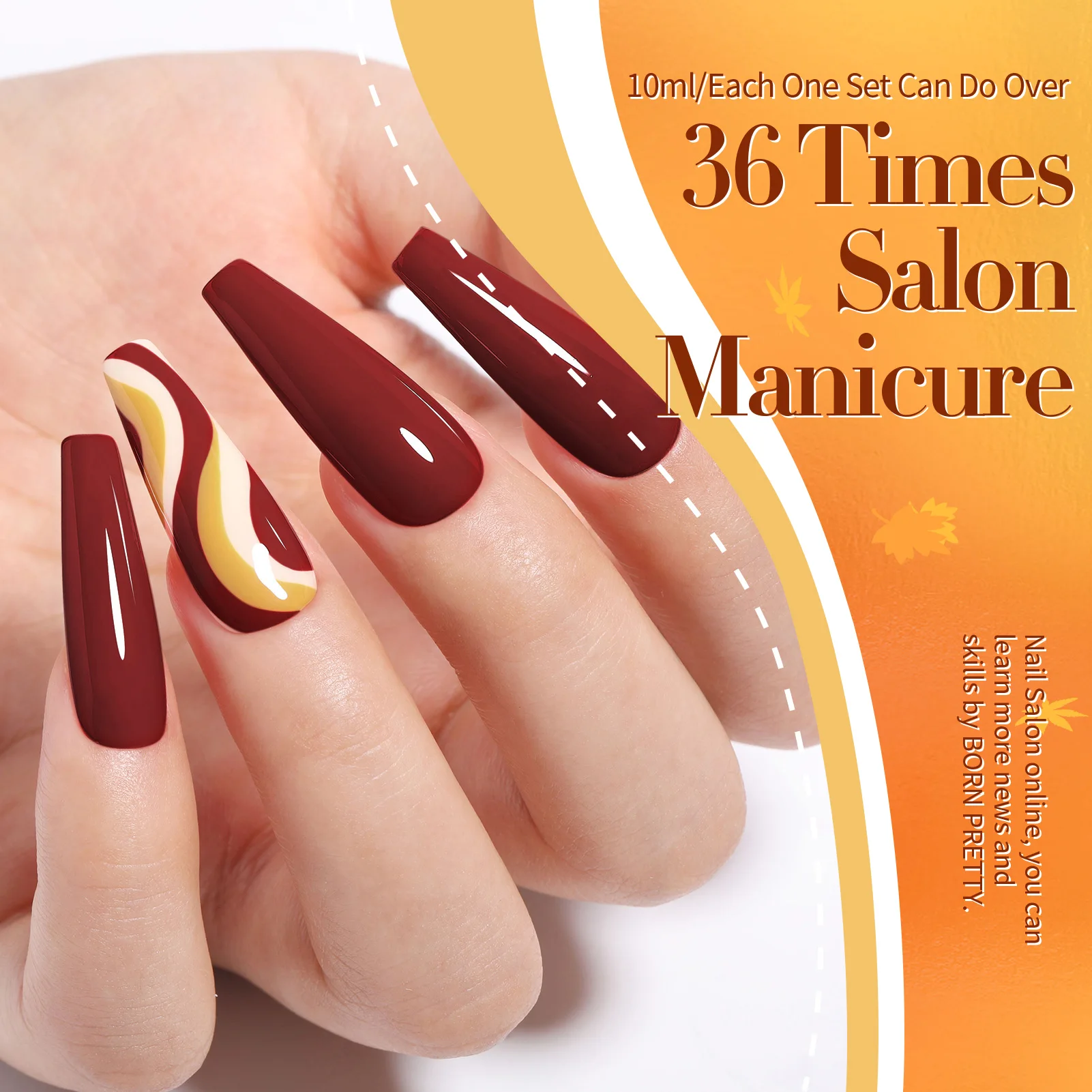 BORN PRETTY Fall Winter Gel Nail Polish Set Autumn Gel Polish Burgundy Caramel Brown Color Gel Varnish Orange Halloween Nails