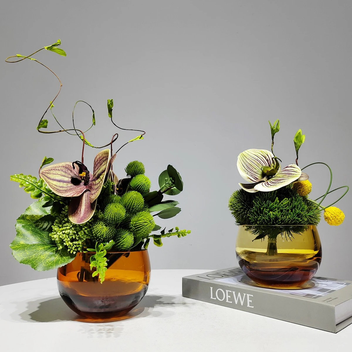 

Имитация цветочной композиции, зеленые растения, стеклянная цветочная посуда, обеденный стол, мягкое украшение, цветочное украшение для гостиной