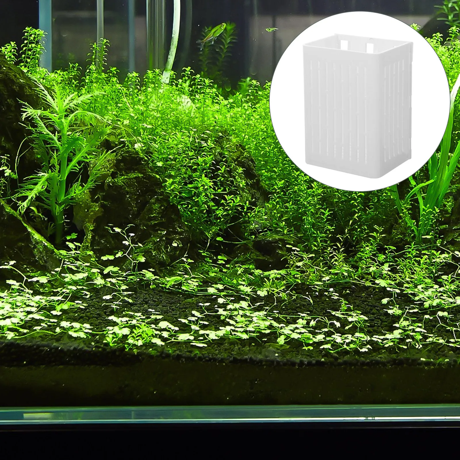 2Pcs Plastic Water Plant Basket Hydroponic Hanging Cup Fish Tank Net Pot Aquatic Plant Planter Root Aeration Durable