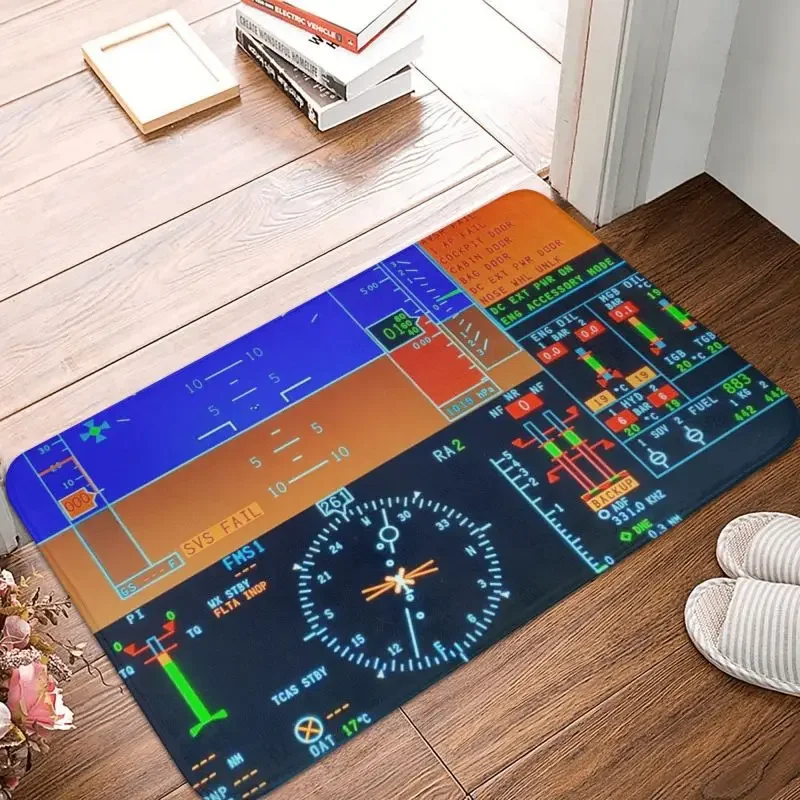 Custom Aviation Helicopter Center Cockpit Display Doormat Non-Slip Entrance  Kitchen Floor Door Mat Airplane Toilet Rug Carpet