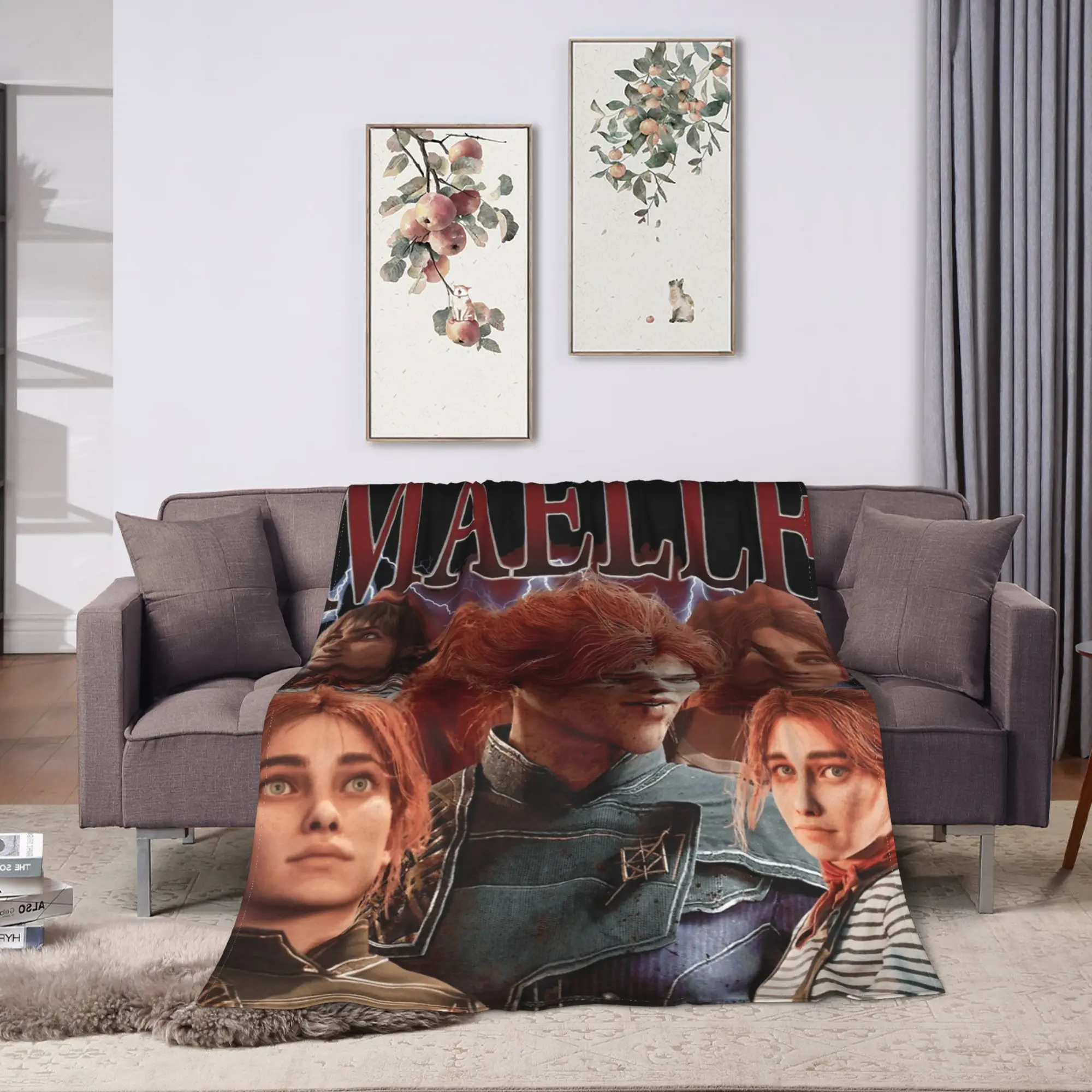 Clair Obscur Expedition 33 Maelle Super Soft Blanket Plush Throw Blanket Novelty Couch Chair Flannel Bedspread Sofa Bed Cover