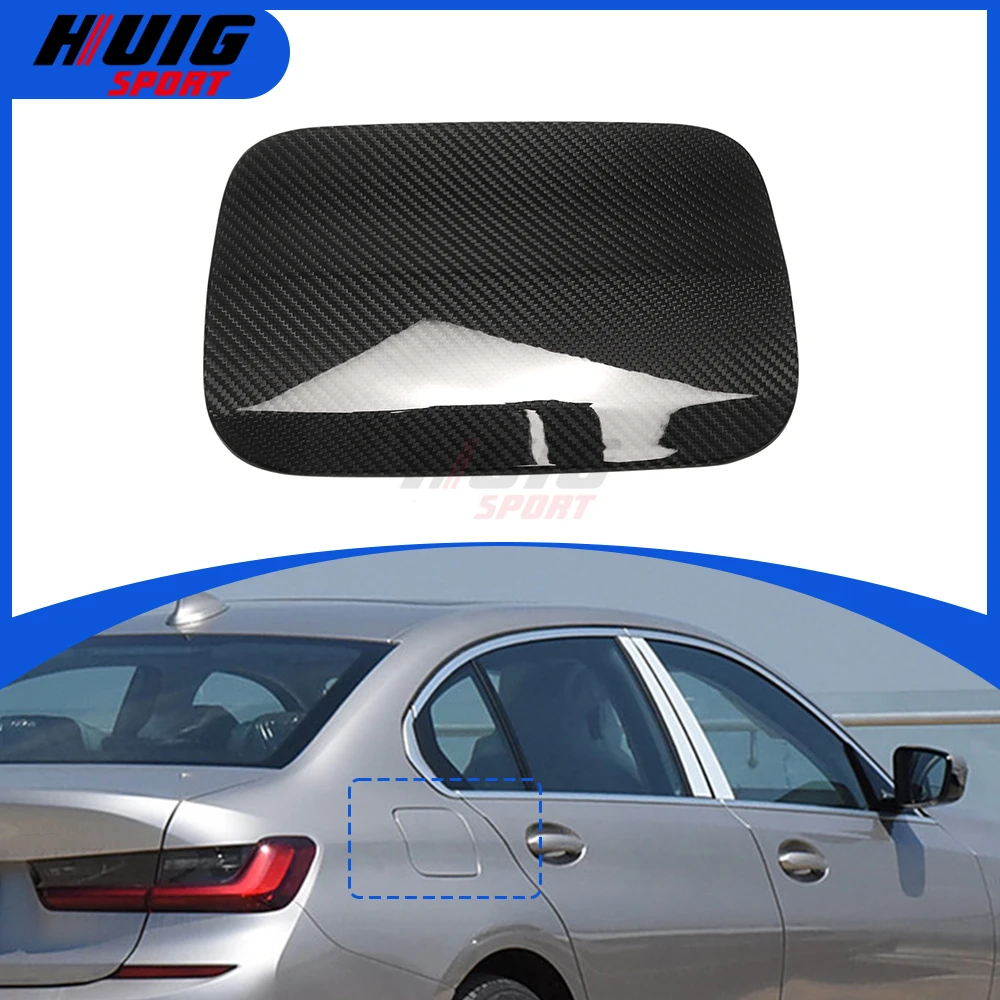 Carbon Fiber Car Fuel Tank Cap Gas Oil Protect Cover Frame Exterior Decoration For BMW 3 Series G20 2021 2022 2023 2024 2025