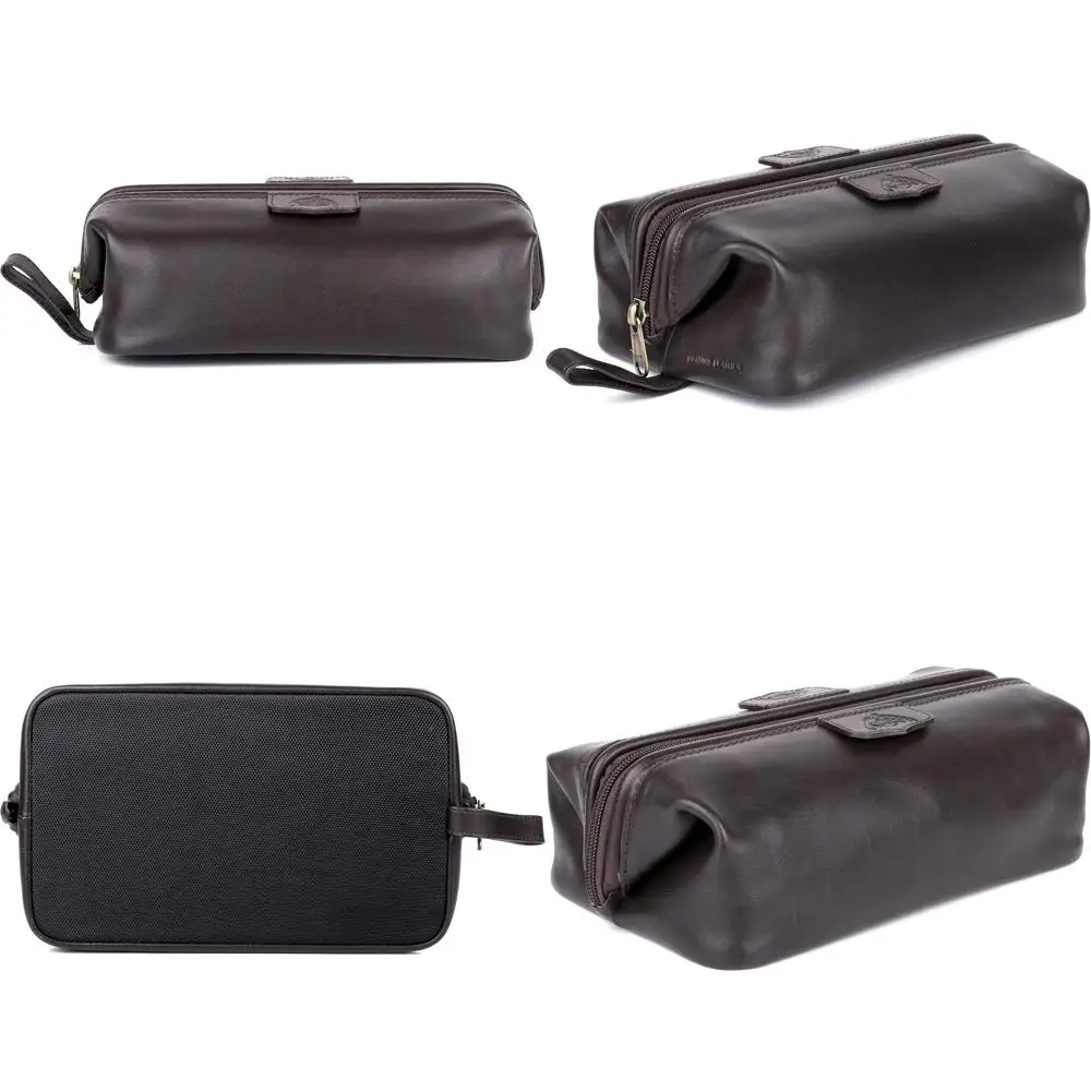 مجموعة أدميرال المسافر الفاخرة - أساسيات السفر المتبلة من الجلد البني وإكسسوارات الرحلات الطويلة #1