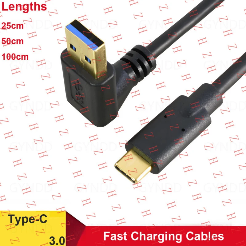 

U+ USB-A 3.0 Male to USB-C 3.1 Male Angled Gold Plated Data Sync Charge Cable 25cm【Wholesale private message sellers】