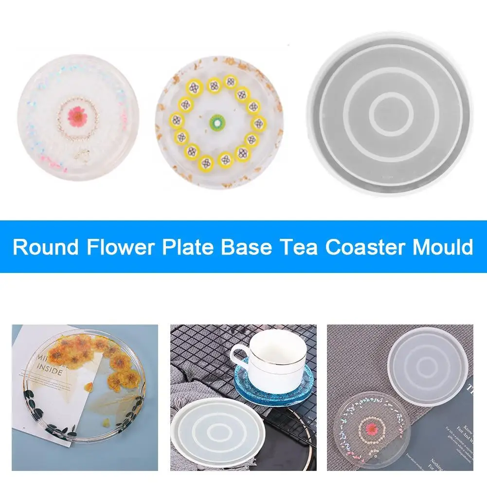 Round Tray Silicone Molds DIY Concrete Plaster Coaster Dish Mould Flower Pot Base Gypsum Mould Crafts Resin Casting Plaster Mold