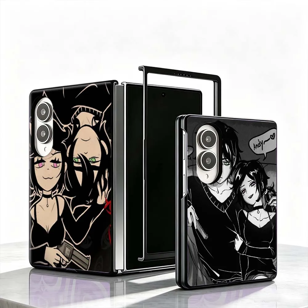 Funda para teléfono con diseño de la tumba de Andy Leyley, para Samsung Galaxy Z Fold 8, carcasa rígida de policarbonato, plegable, color negro, ideal como regalo.
