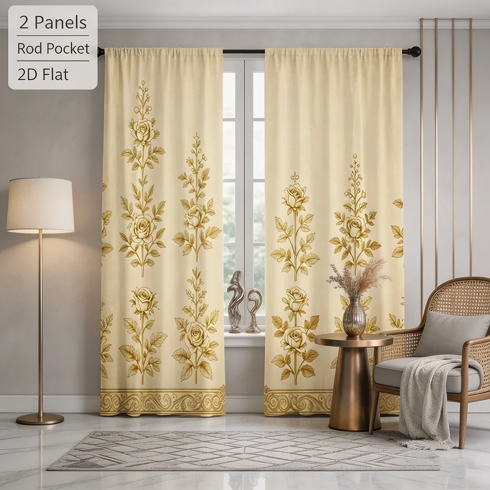 2PCS Digital Printed Curtains, - Home Decor Window Blinds 评论和价格