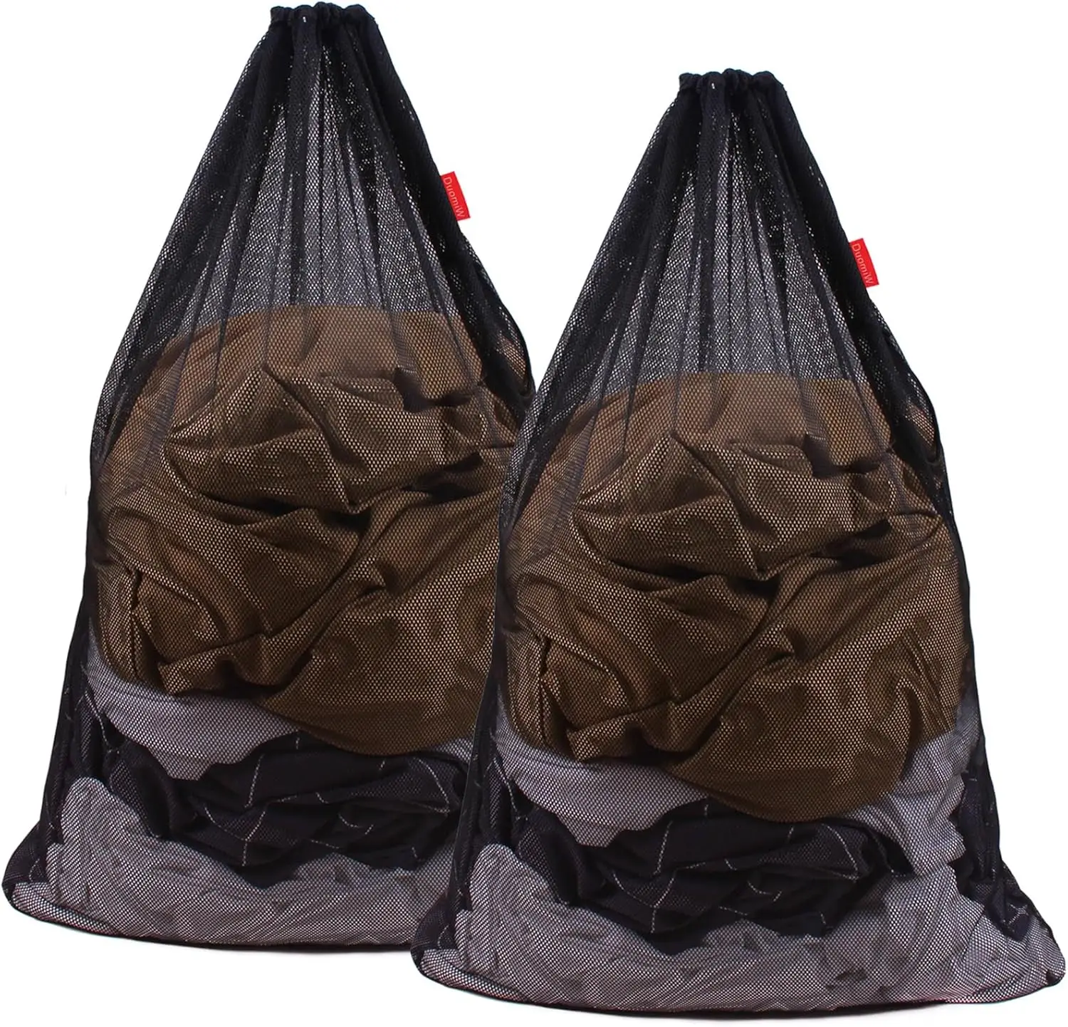 

Mesh Laundry Bag Heavy Duty Drawstring Bag, Factories, College, Dorm, Travel and Apartment Dwellers, 24 x 36 Inches, 2 Pack, Bla