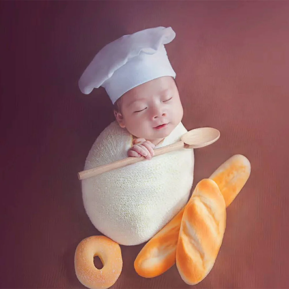 Baby Photo Props Chef Hat Headgear Hats for Babies Cosplay Party Costume Accessory Newborn Child