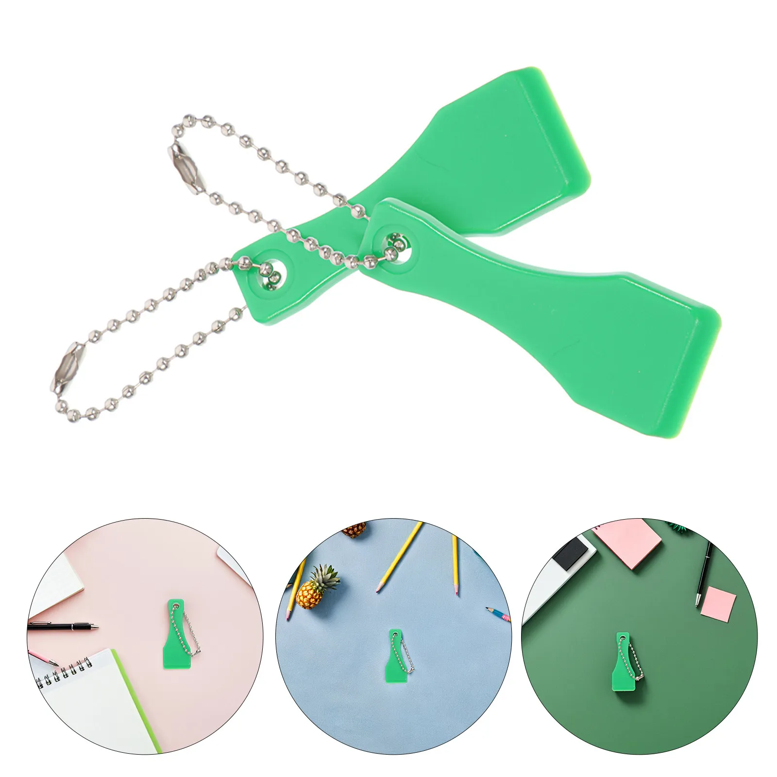 

50Pcs Plastic Scratcher Keychain Scoop Shape Scraper Scratch Off Tool for Clean Scratching Lightweight Portable