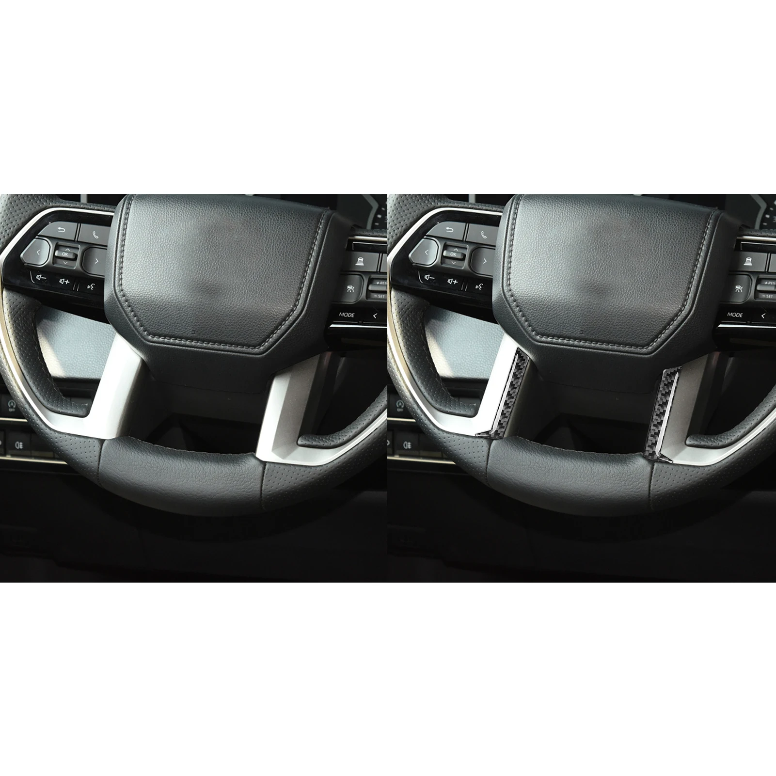 Carbon Fiber Steering Wheel Strips Decals Car Accessories Interior Cover Trim Modified Sticker For Toyota Tundra Sequoia 2022+